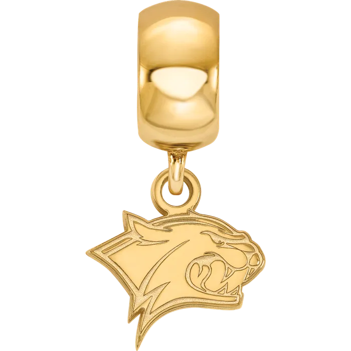 TreasureFineJewelers Rings Sterling Silver Goldplated LogoArt University of New Hampshire Wildcat Extra Small Dangle Bead Charm