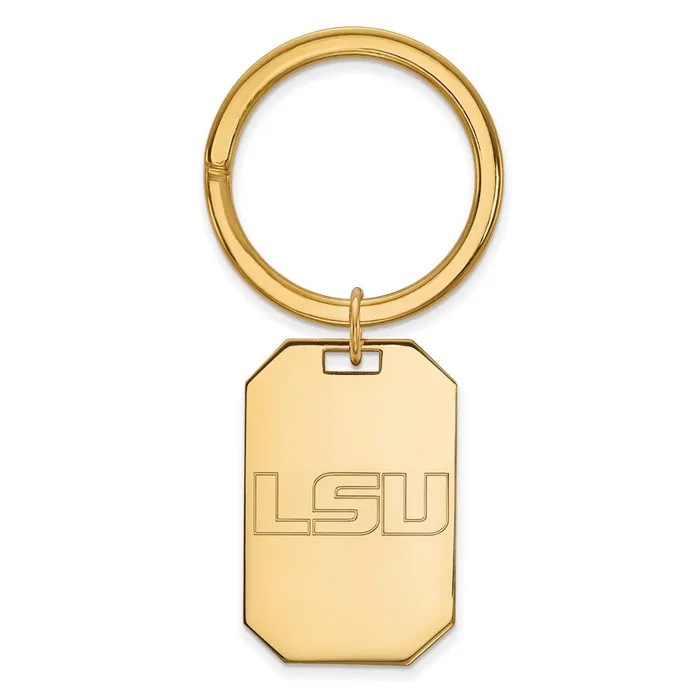 TreasureFineJewelers Rings Sterling Silver Goldplated Louisiana State University LSU Key Ring TreasureFineJewelers Rings Sterling Silver Goldplated Louisiana State University LSU Key Ring
