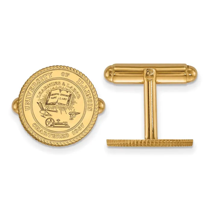 TreasureFineJewelers Rings Sterling Silver Goldplated University of Illinois Crest Cuff Links TreasureFineJewelers Rings Sterling Silver Goldplated University of Illinois Crest Cuff Links
