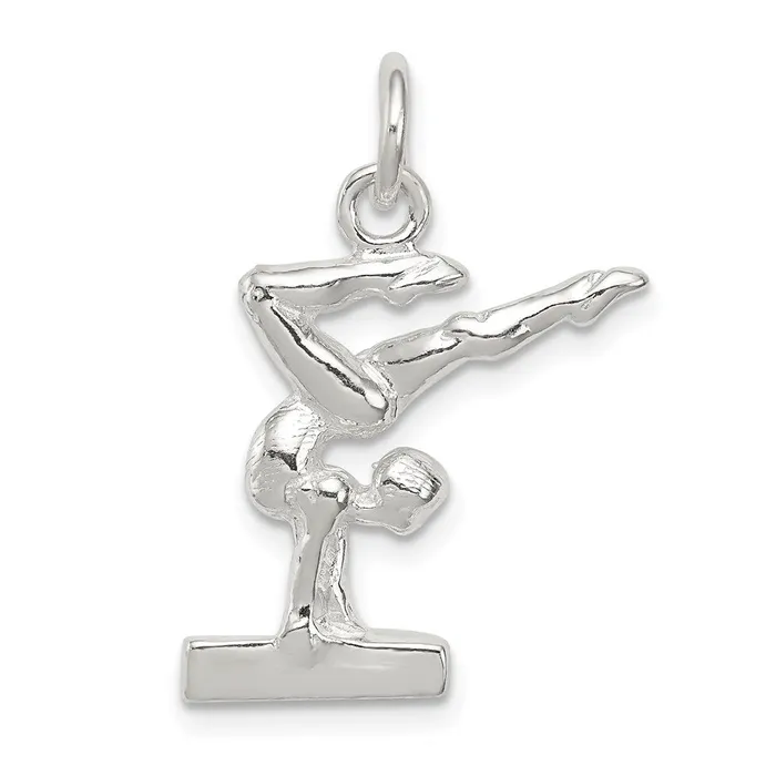 TreasureFineJewelers Rings Sterling Silver Gymnast Charm