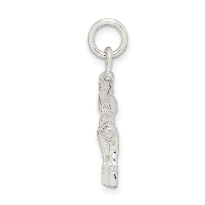 TreasureFineJewelers Rings Sterling Silver Gymnast Charm