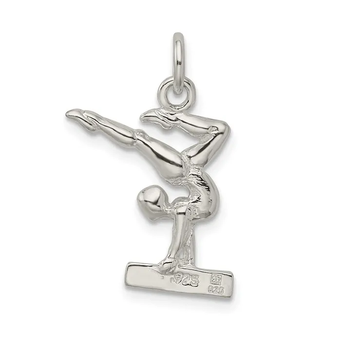TreasureFineJewelers Rings Sterling Silver Gymnast Charm