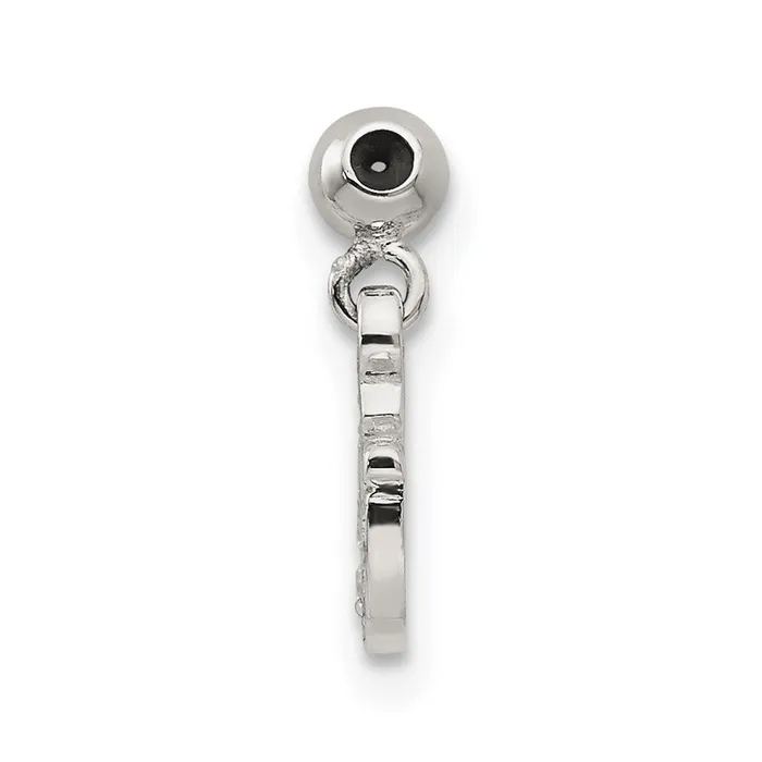 TreasureFineJewelers Rings Sterling Silver Mio Memento CZ Dangle Horseshoe Charm
