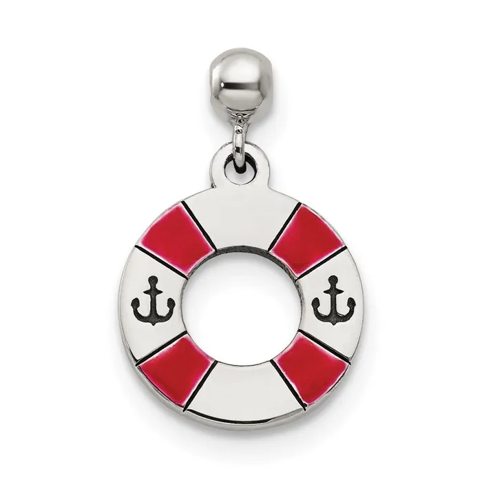 TreasureFineJewelers Rings Sterling Silver Mio Memento Enamel Dangle Life Preserver Charm TreasureFineJewelers Rings Sterling Silver Mio Memento Enamel Dangle Life Preserver Charm