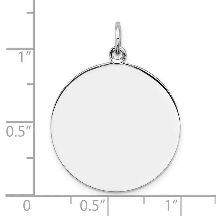 TreasureFineJewelers Rings Sterling Silver Rhplt Engraveable Round Polished FrontBack Disc Charm