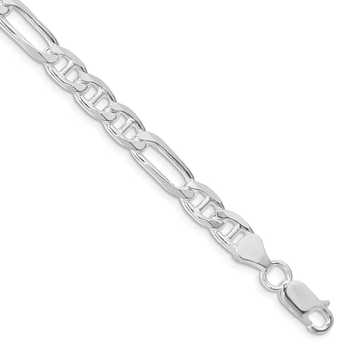 TreasureFineJewelers Rings Sterling Silver Rhodiumplated 65mm Figaro Anchor Chain TreasureFineJewelers Rings Sterling Silver Rhodiumplated 65mm Figaro Anchor Chain