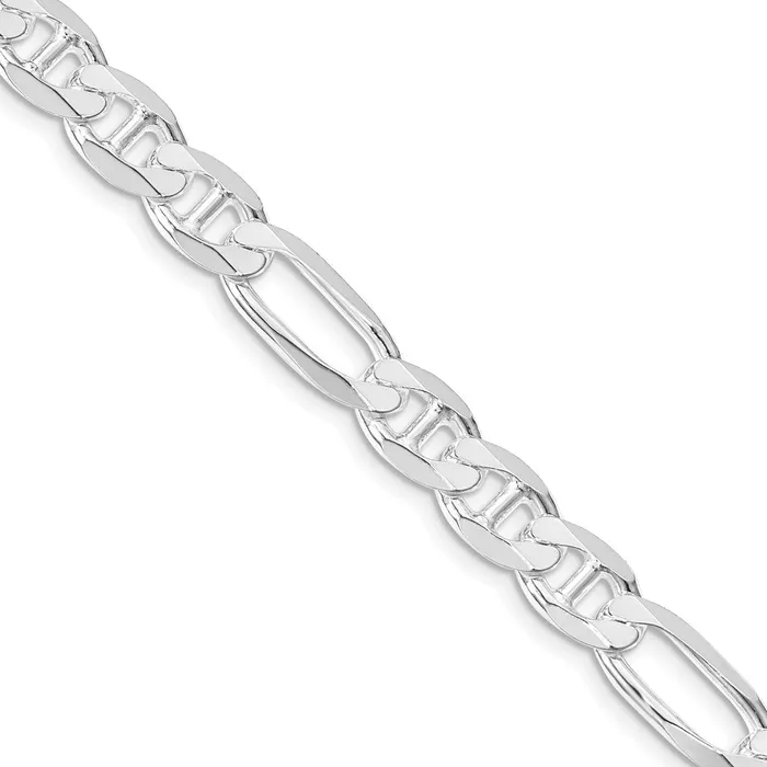 TreasureFineJewelers Rings Sterling Silver Rhodiumplated 75mm Figaro Anchor Chain TreasureFineJewelers Rings Sterling Silver Rhodiumplated 75mm Figaro Anchor Chain