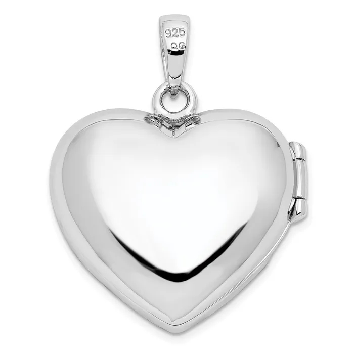 TreasureFineJewelers Rings Sterling Silver Rhodiumplated Fancy CZ Heart Locket