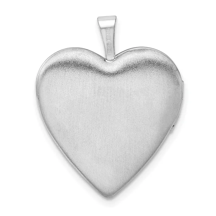 TreasureFineJewelers Rings Sterling Silver Rhodiumplated Goldplated Linked Hearts 20mm Heart Locket