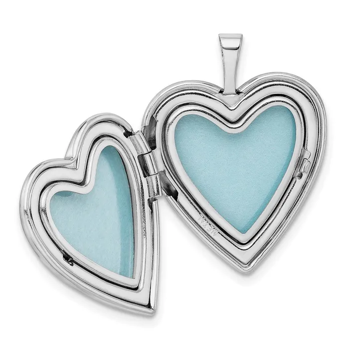 TreasureFineJewelers Rings Sterling Silver Rhodiumplated Goldplated Linked Hearts 20mm Heart Locket