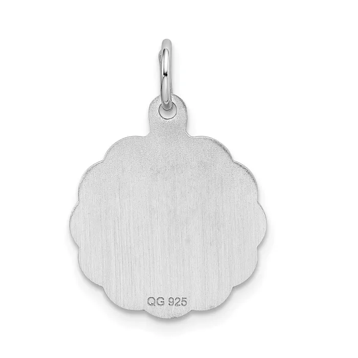TreasureFineJewelers Rings Sterling Silver Rhodiumplated Happy Birthday Disc Charm