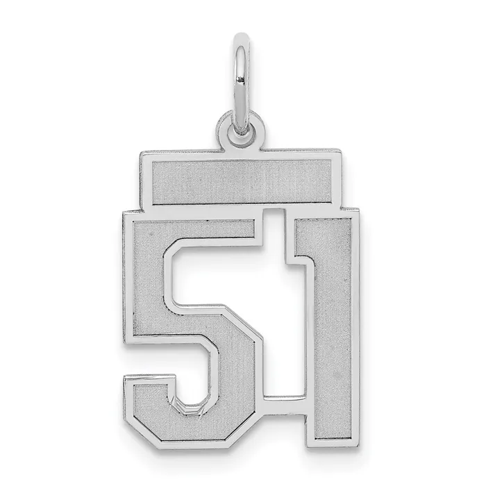 TreasureFineJewelers Rings Sterling SilverRhodiumplated Satin Number 51 Charm TreasureFineJewelers Rings Sterling SilverRhodiumplated Satin Number 51 Charm