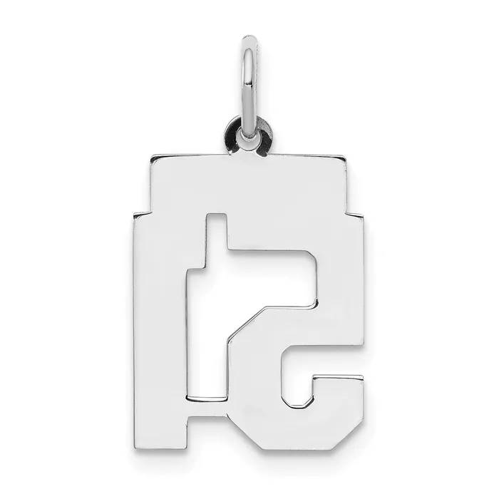 TreasureFineJewelers Rings Sterling SilverRhodiumplated Satin Number 51 Charm