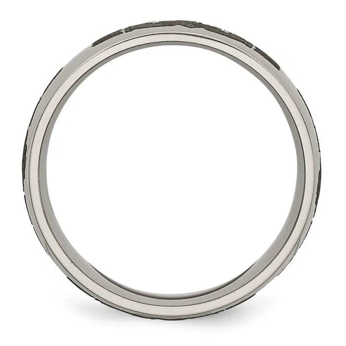 TreasureFineJewelers Rings Titanium Polished Claddagh Laser Design 8mm Band