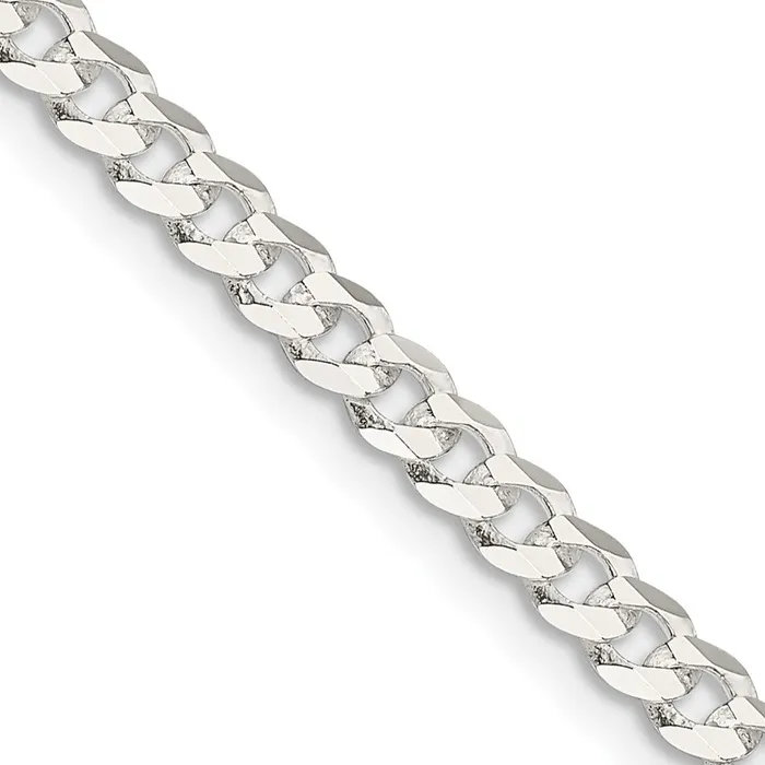 TreasureFineJewelers Sterling Silver 38mm Flat Curb Chain Bracelet Bracelets TreasureFineJewelers Sterling Silver 38mm Flat Curb Chain Bracelet Bracelets