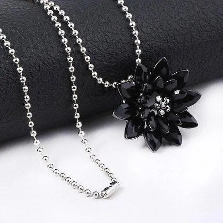 Trendolla Black Dahlia Necklace Spidergirl Crystal Pendant Women Gift Custume Accessory Trendolla Jewelry Necklaces