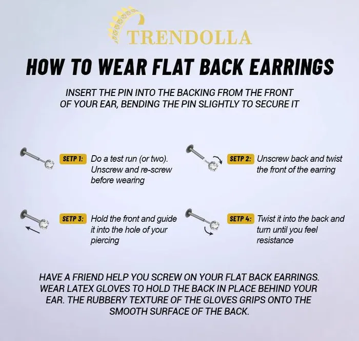 Trendolla Jewelry Earrings Pear Emerald and Round Cut Flat Back Earrings