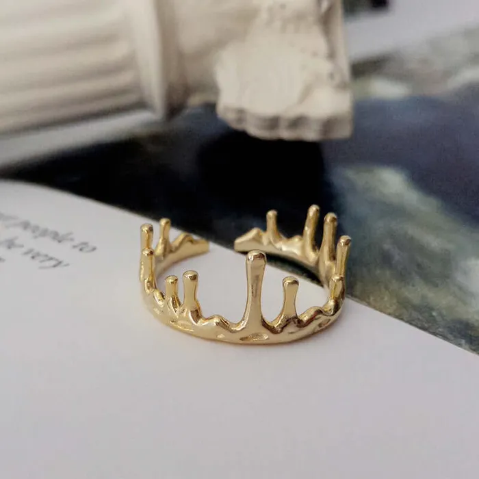 Trendolla Jewelry Rings 925 Silver Open Water Drop Solution Ring