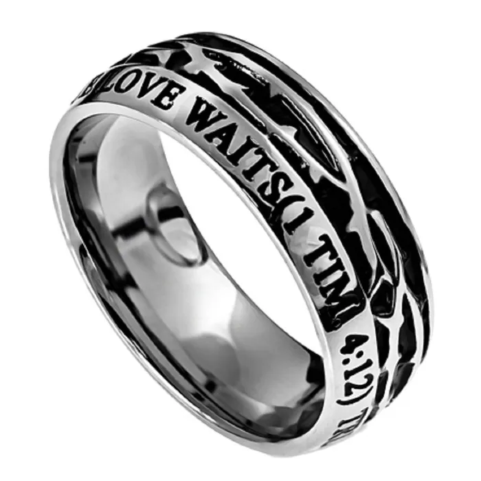 TRUE LOVE WAITS 1 Timothy 412 Mens Crown Of Thorns Ring Stainless Steel North Arrow Shop Rings TRUE LOVE WAITS 1 Timothy 412 Mens Crown Of Thorns Ring Stainless Steel North Arrow Shop Rings