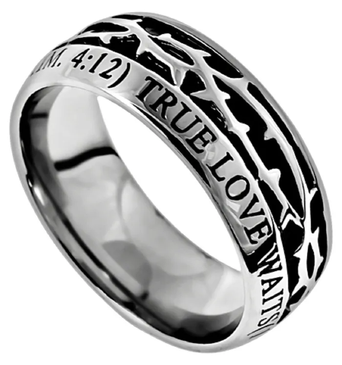 TRUE LOVE WAITS 1 Timothy 412 Mens Crown Of Thorns Ring Stainless Steel North Arrow Shop Rings TRUE LOVE WAITS 1 Timothy 412 Mens Crown Of Thorns Ring Stainless Steel North Arrow Shop Rings