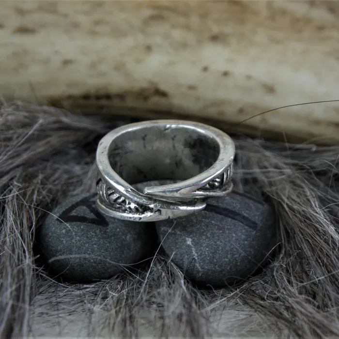 Valhallas silver Rings Crosshatch Viking Ring in Sterling Silver