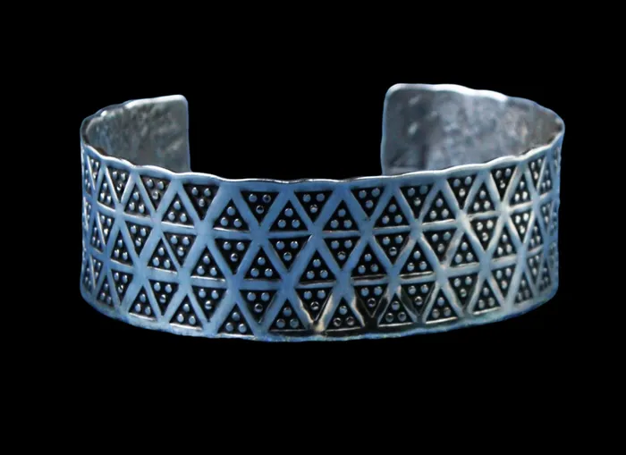 Valhallas silver Thick Hand Stamped Bracelet in Silver Bracelets