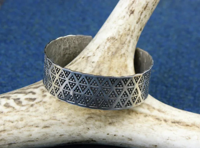 Valhallas silver Thick Hand Stamped Bracelet in Silver Bracelets