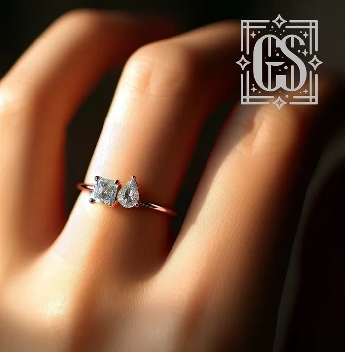 14k Rose Gold Minimalist Engagement Ring Gold Created Diamond Two Stone Engagement Ring Minimalist Diamond Ring Rose Gold FL LLC Rings 14k Rose Gold Minimalist Engagement Ring Gold Created Diamond Two Stone Engagement Ring Minimalist Diamond Ring Rose Gold FL LLC Rings