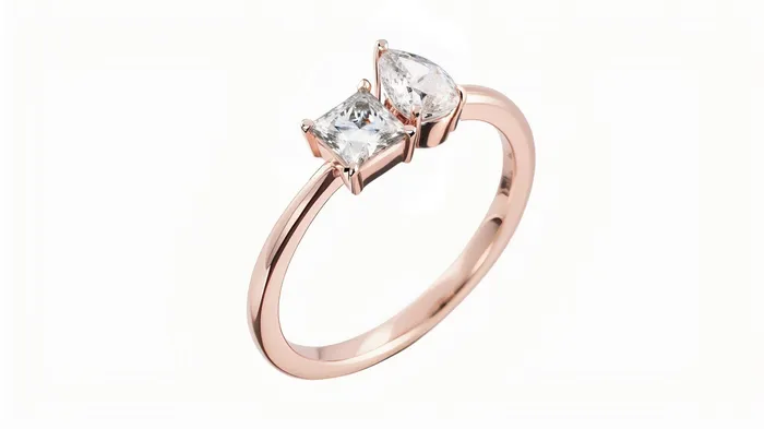 14k Rose Gold Minimalist Engagement Ring Gold Created Diamond Two Stone Engagement Ring Minimalist Diamond Ring Rose Gold FL LLC Rings 14k Rose Gold Minimalist Engagement Ring Gold Created Diamond Two Stone Engagement Ring Minimalist Diamond Ring Rose Gold FL LLC Rings