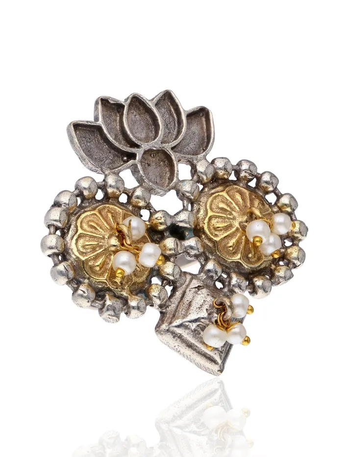Aria Dual Tone Lotus Ring Curio Cottage Rings Aria Dual Tone Lotus Ring Curio Cottage Rings