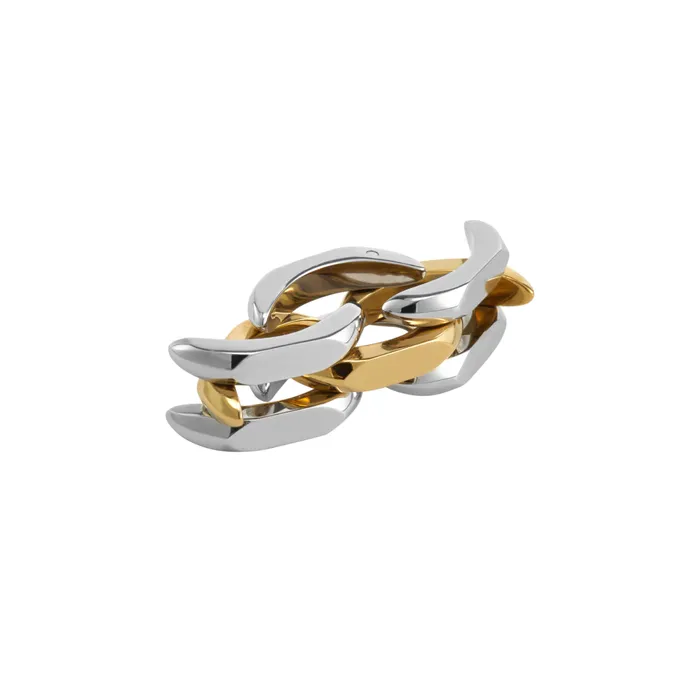 Blackheadshop Rings Gold and Silver Structured Adjustable Ring Blackheadshop Rings Gold and Silver Structured Adjustable Ring