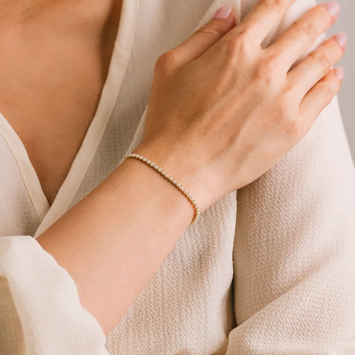 Bracelets Lovers Tempo Gold Plated Pearl Tennis Bracelet