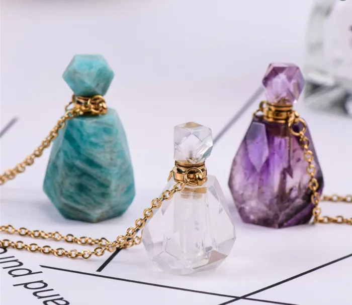 CSJA Necklaces Crystal Essential Oil Necklace