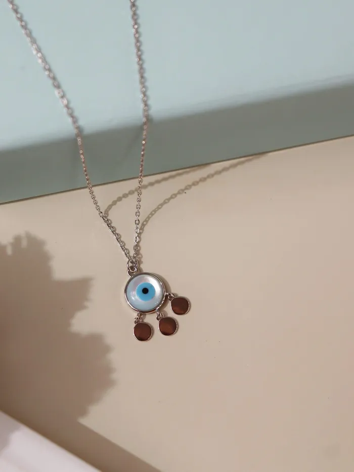 Curio Cottage Necklaces Pure Silver Dream Catcher Evil Eye Necklace