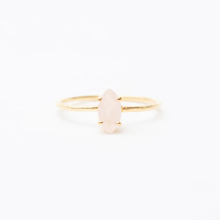 Gold Faceted Stone Ring Silver Lotus Rings