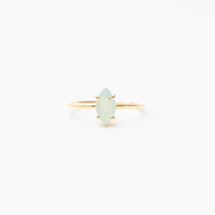 Gold Faceted Stone Ring Silver Lotus Rings