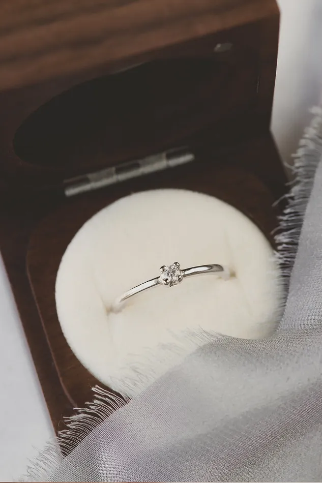 Lacee Alexandra Jewelry Rings Sterling Silver Moissanite Promise Ring