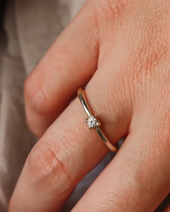 Lacee Alexandra Jewelry Rings Sterling Silver Moissanite Promise Ring