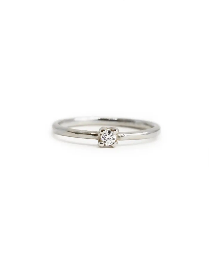 Lacee Alexandra Jewelry Rings Sterling Silver Moissanite Promise Ring