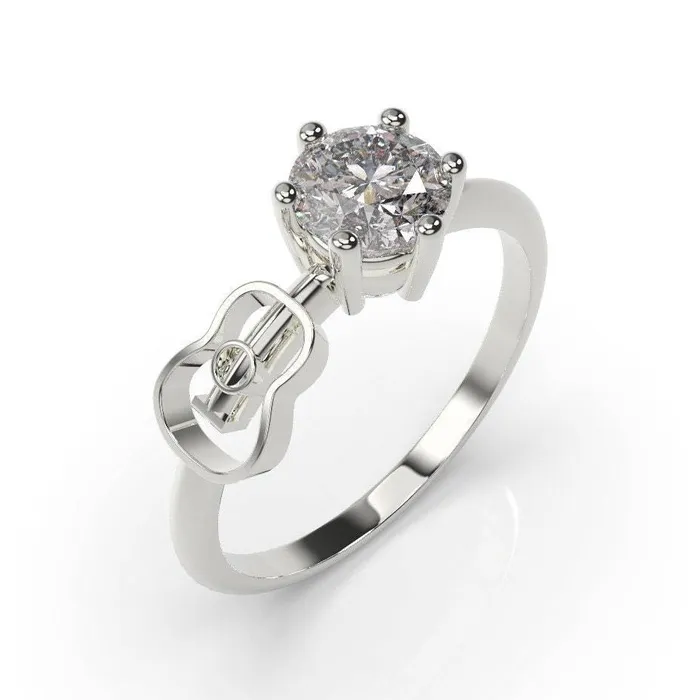 MyUniqueRing Rings Guitar Engagement Ring Guitar Ring White Gold