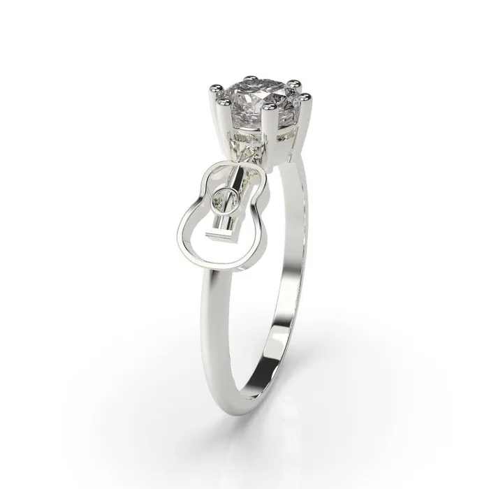 MyUniqueRing Rings Guitar Engagement Ring Guitar Ring White Gold