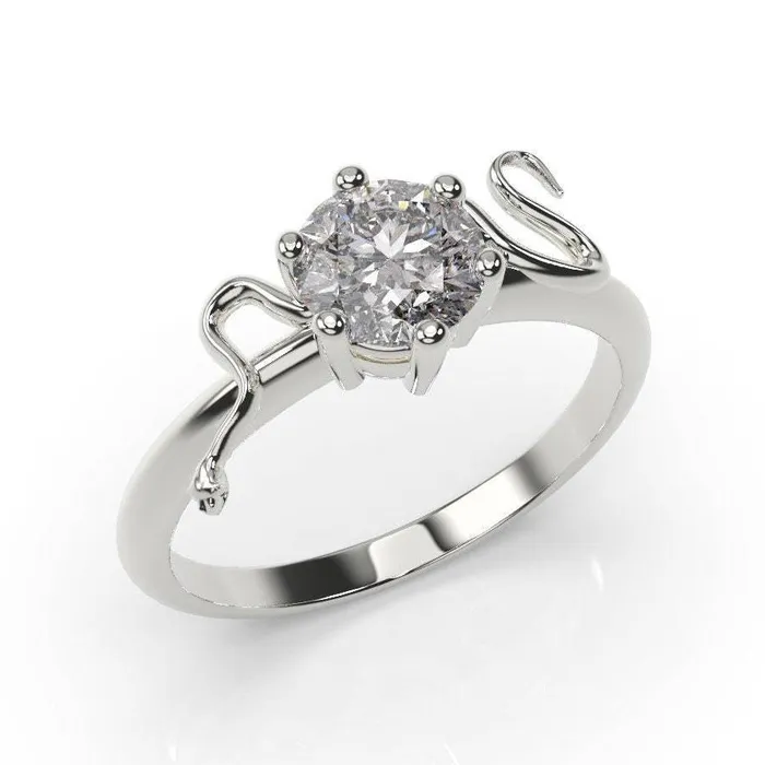 MyUniqueRing Rings Snake Ring Snake Engagement Ring White Gold Snake