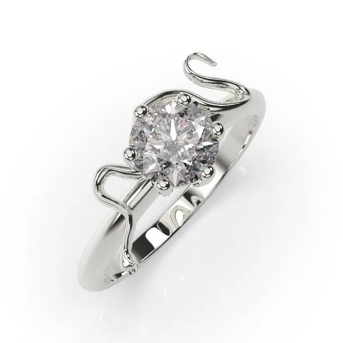 MyUniqueRing Rings Snake Ring Snake Engagement Ring White Gold Snake