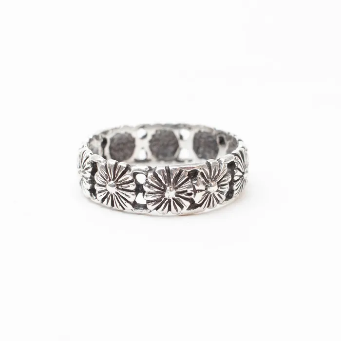 Rings Silver Lotus Silver Repeating Flower Ring