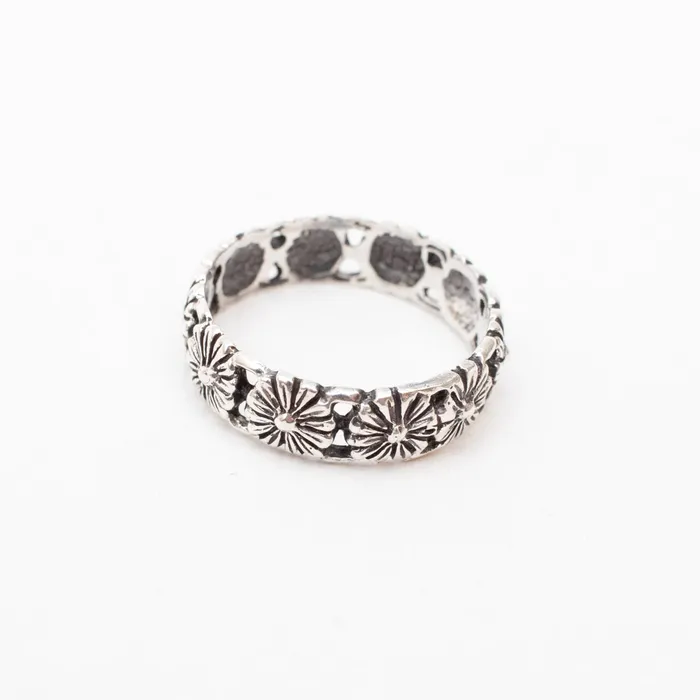 Rings Silver Lotus Silver Repeating Flower Ring