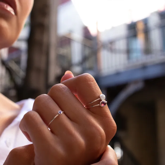 Silver Lotus Rings Silver Moonstone Oval Ring