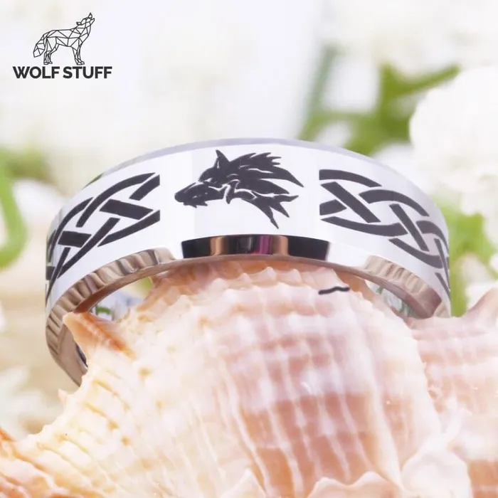 Tribal Wolf Head Ring Wolf Stuff Rings