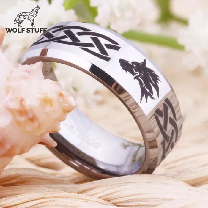 Tribal Wolf Head Ring Wolf Stuff Rings