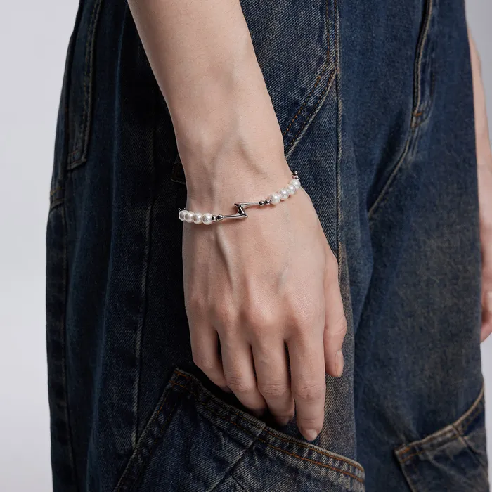 Y2B SERIES Lightning Pearl Panel Bracelet Blackheadshop Bracelets Y2B SERIES Lightning Pearl Panel Bracelet Blackheadshop Bracelets